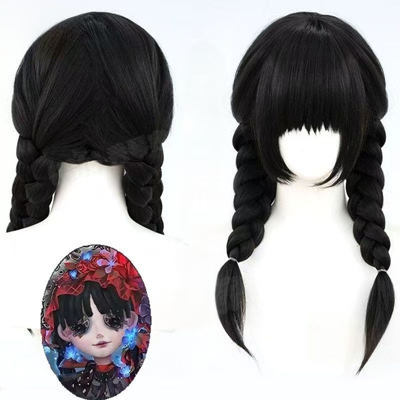 Anime Cosplay Girl With Black Hair - Parrucca per festa di Halloween in