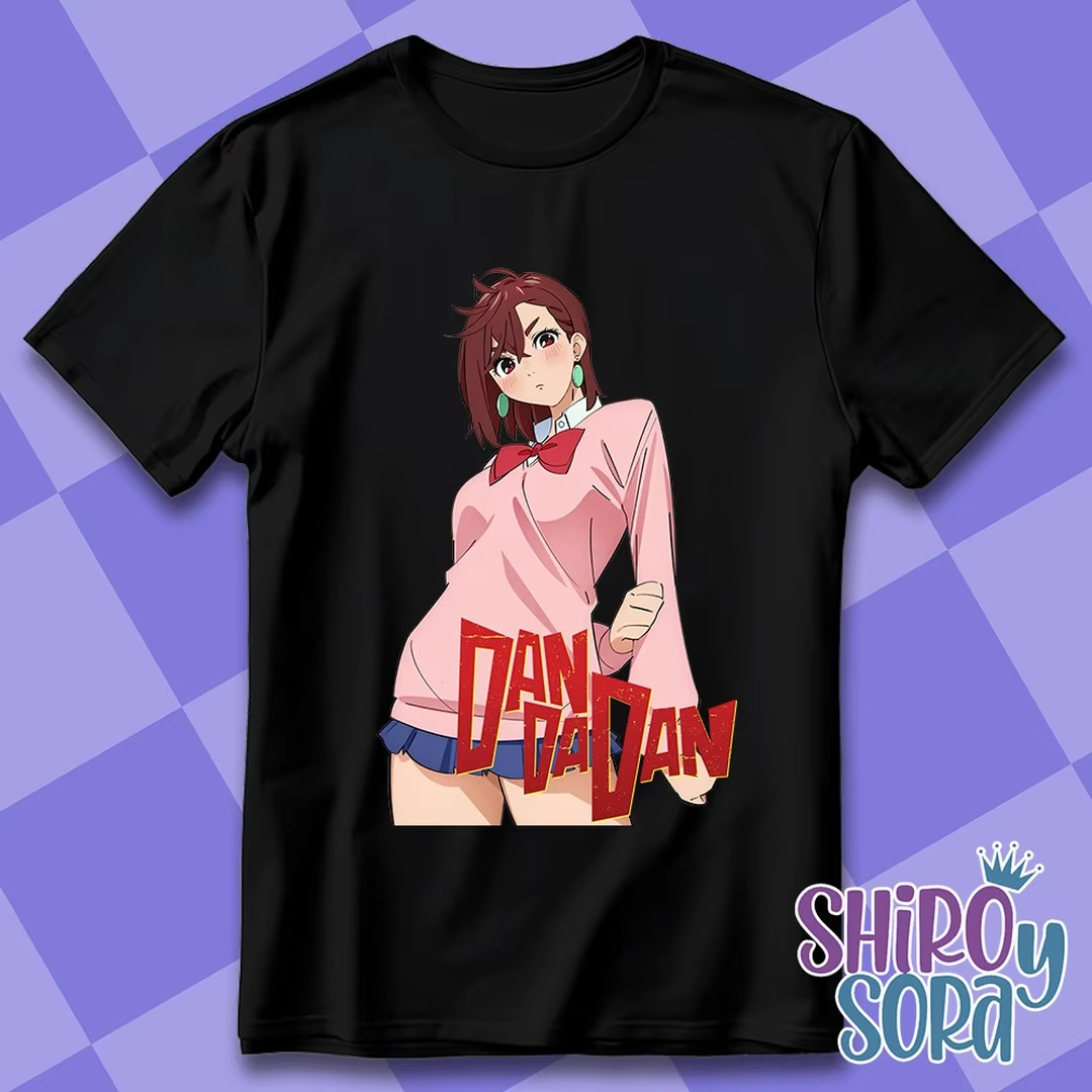 Anime Cosplay Title - T-shirt Nera Oversize in Cotone Dandadan