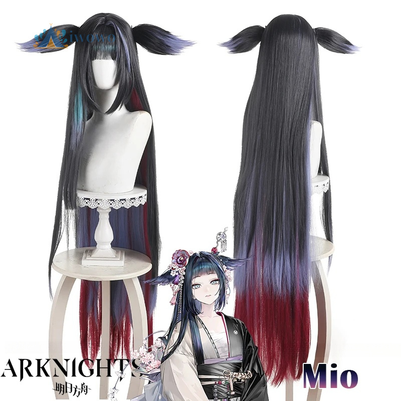 Anime Cosplay Girl With Black Hair - Parrucca cosplay Arknights Mio Nero Viola