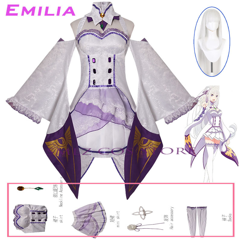 Costume Cosplay di Emilia da R - Anime Cosplay Dress For Women recensione e prezzo